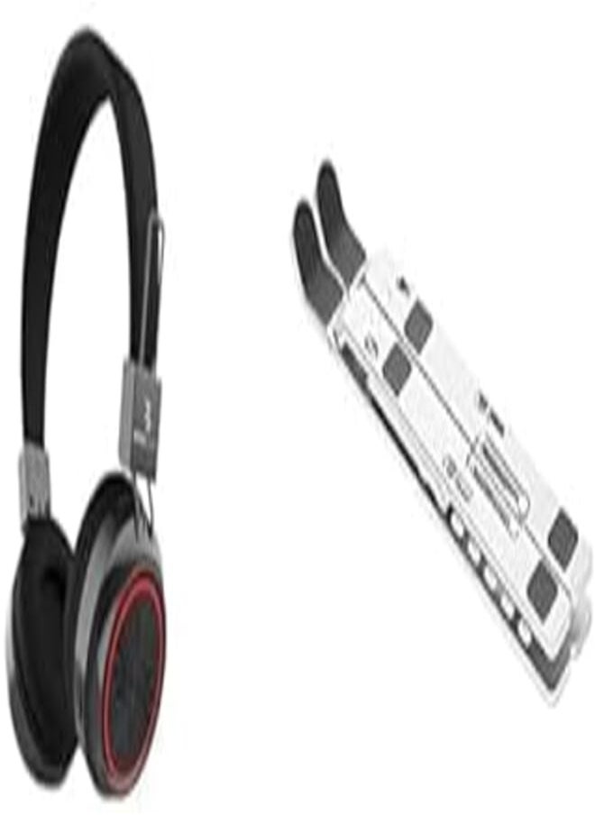 BINGOZONES Laptop Essentials Bundle (Bingozones B16 LED Wireless Bluetooth Headphones + Comax Aluminum Laptop Stand, 7 Level Adjustable - Silver) 