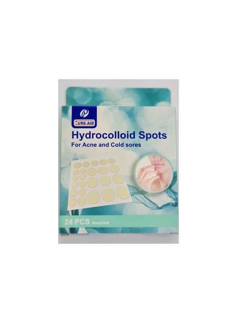 Cure aid 24 Pieces Hydrocolloid Spots - For Acne Treatment