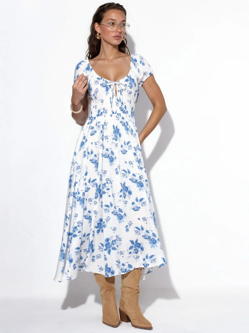 بوسيم BUSEM Floral Viscose Maxi Dress