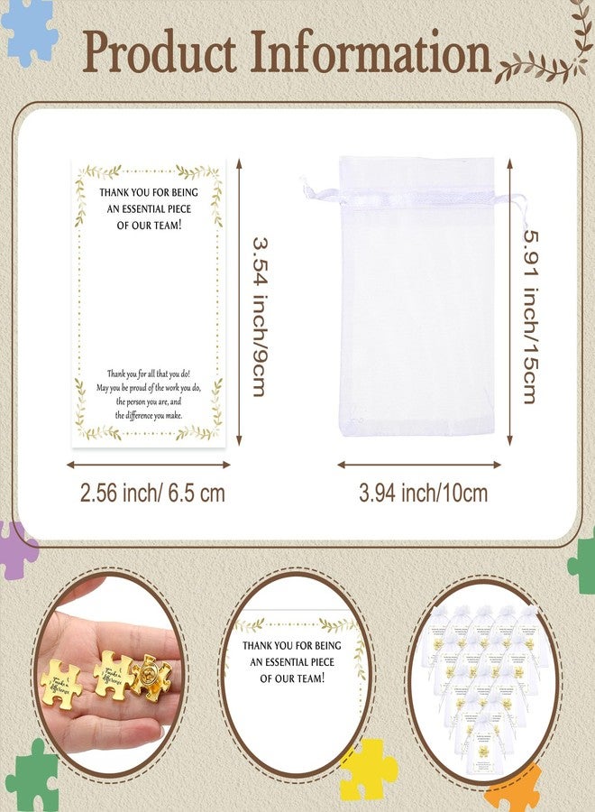 Solsew 25 Sets Cna Week Gifts Bulk Puzzle Piece Lapel Pin Thank You Card Organza Bag Nursing Assistant Week Appreciation Gift Recognition Team Gift Pin Ceremony Teacher Employee Coworker (Difference) - Image 3
