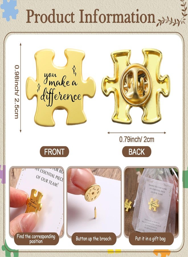 Solsew 25 Sets Cna Week Gifts Bulk Puzzle Piece Lapel Pin Thank You Card Organza Bag Nursing Assistant Week Appreciation Gift Recognition Team Gift Pin Ceremony Teacher Employee Coworker (Difference) - Image 2