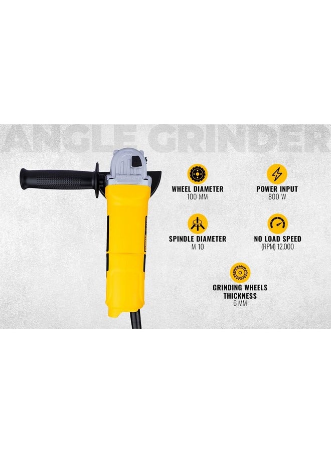 DEWALT - DEWALT DW803, 1000W, 4'' (100mm) Heavy Duty Angle Grinder Engineered For Heavy Duty Applications with Spindle Lock and Toggle switch, 2 Year Warranty (SIDE HANDLE INCLUDED) - Image 1