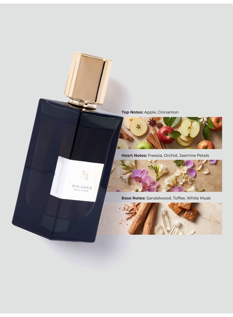 ماء الذهب | مون أمور |  أو دو بارفان | عطر زهري رومانسي ثابت يدوم طويلاً | 75 مل | للنساء اللواتي يجسدن الحب والشغف - Image 3