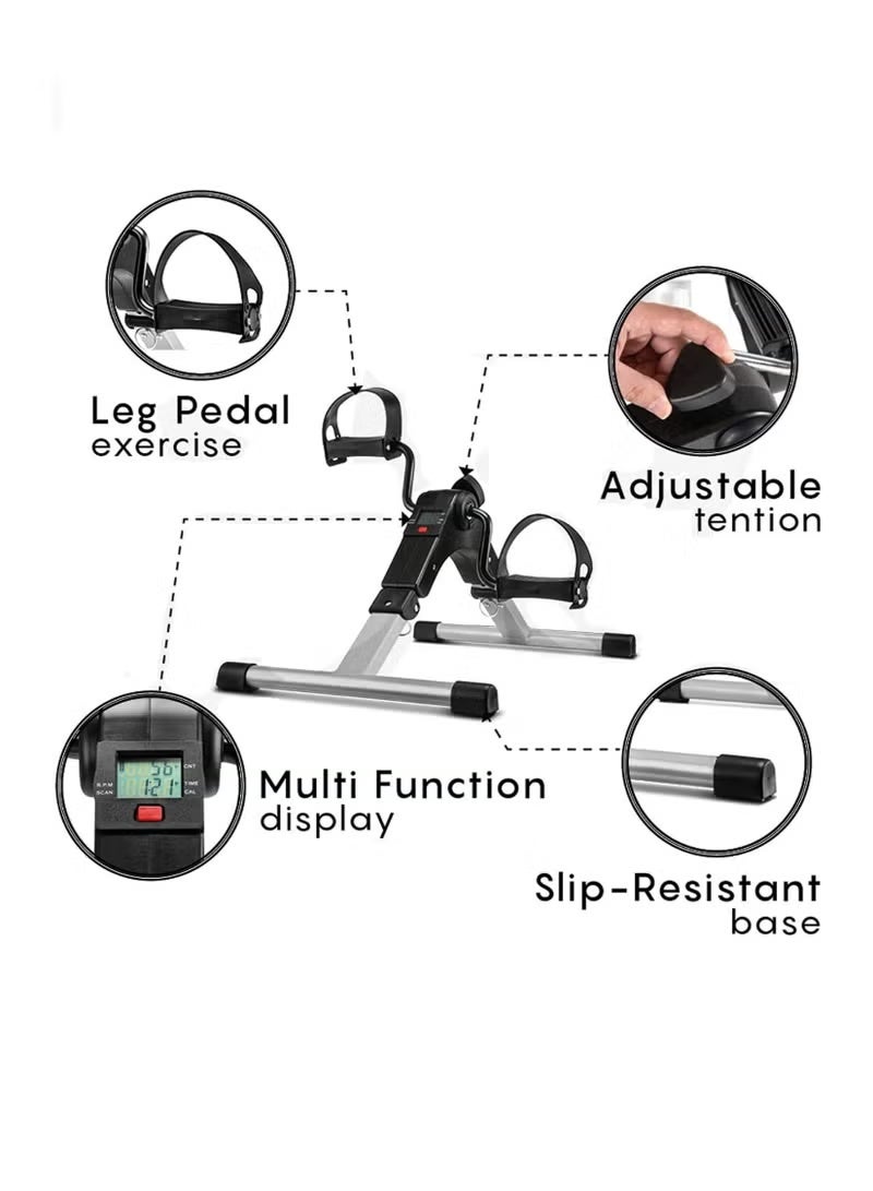 TIGER Under Desk Bicycle Pedal Exerciser Compact Foldable Mini Trainer for Arm and Leg Workout – Portable Fitness Peddler for Home Office Rehabilitation Cardio Strength Training - Image 1