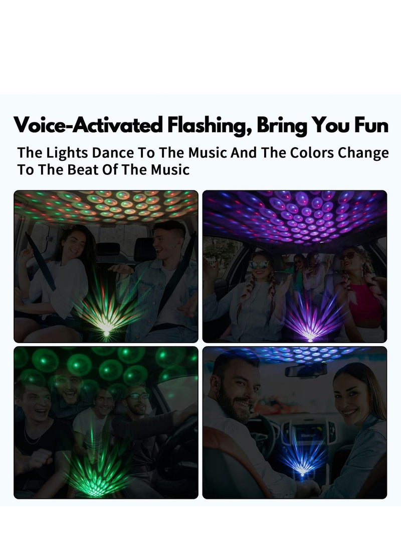 SYOSI Car Roof Lights, USB Star Night Light Projector, Sound Activated LED Interior Lamp, 4 Colors- 9 Functional Modes, Adjustable Romantic Atmosphere Ambient Light- Plug and Play - Image 4
