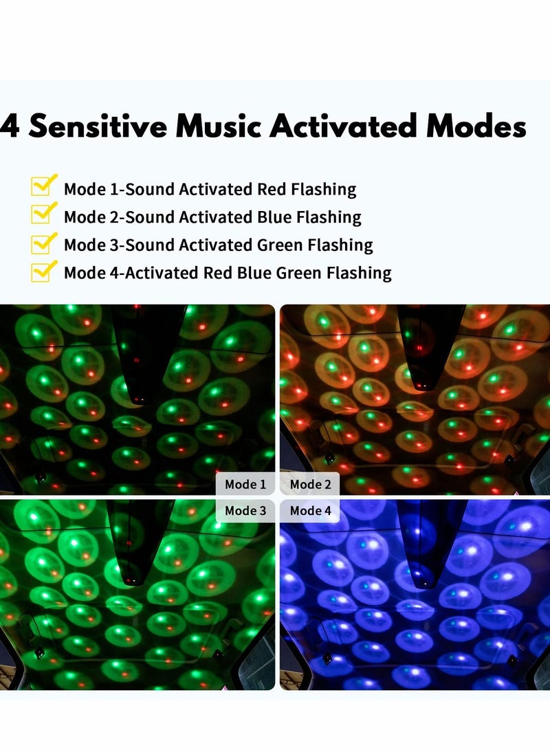 SYOSI Car Roof Lights, USB Star Night Light Projector, Sound Activated LED Interior Lamp, 4 Colors- 9 Functional Modes, Adjustable Romantic Atmosphere Ambient Light- Plug and Play - Image 3
