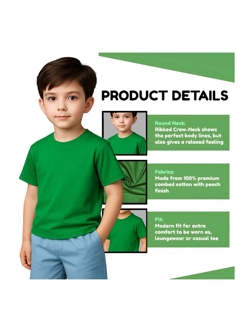 Printshop4me Kids Round Neck boys T Shirt 170 GSM Pure Cotton Basic Colors - Image 3