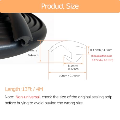 Tintvent Windshield Gasket, Glass Rubber Seal for Car Windshield Small, Truck and Van,13 Feet (4 Meter) - Image 2
