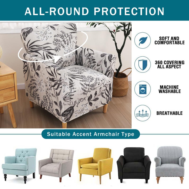 NILUOH Chair Covers Armchair Stretch Chair Slipcovers with Arms Printed Accent Chair Covers for Living Room Soft Nonslip Armchair Slipcovers Protector for Dogs Pets Home Decor - Image 4