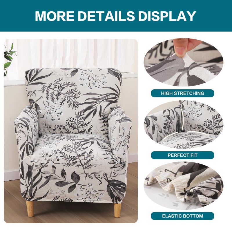 NILUOH Chair Covers Armchair Stretch Chair Slipcovers with Arms Printed Accent Chair Covers for Living Room Soft Nonslip Armchair Slipcovers Protector for Dogs Pets Home Decor - Image 2