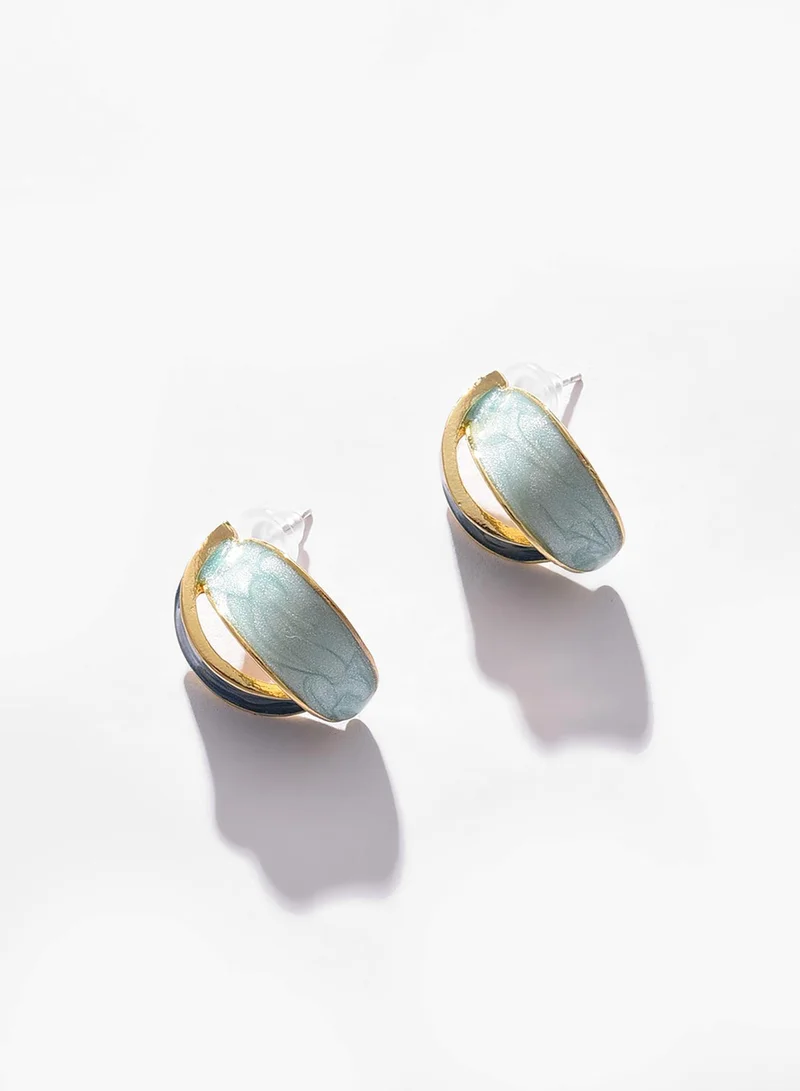 SOHI Overlap Artificial Stud Earring Jewellery