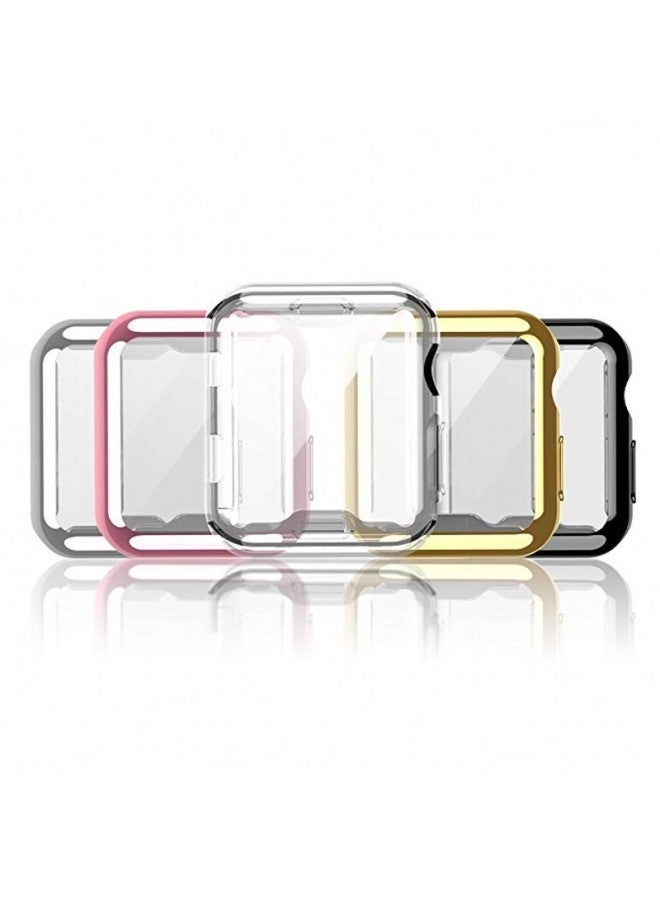 For Apple Watch Iwatch Case PC All-inclusive Hard Shell For Apple Watch 4 Generation Transparent Case-Color:Rose Gold-Exterior Dimension:38mm
