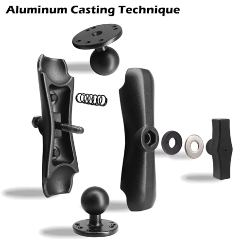 WINDFRD Aluminum 1.5" Double Ball Mount with Two AMPS Round Plates, Tablet, Fish Finder Mount, Double Socket Arm with 1.5 inches / 38mm / C Size Ball, Compatible with RAM, Arkon, iBolt and More - Image 4