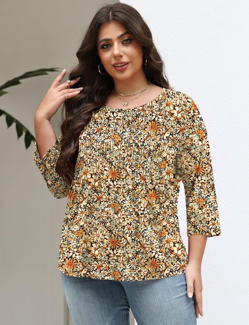 TFSDOD Womens Tops Spring Outfit Womens Tunic Tops Floral Blouses for Women Trendy Plus Size Boho T Shirts for Women - Image 4