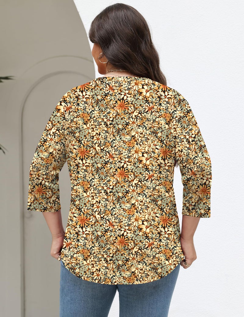 TFSDOD Womens Tops Spring Outfit Womens Tunic Tops Floral Blouses for Women Trendy Plus Size Boho T Shirts for Women - Image 5