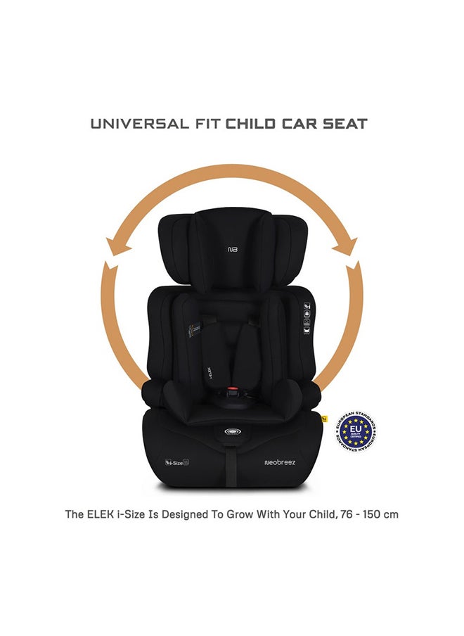 neobreez I-Elek 3 In 1 Universal Children‘S I-Size Toddler Car Seat, Ece R129, Group 1/2/3, High Back Booster Seat, Adjustable Headrest, 3-Point Safety Belt, 5 Point Harness  (9-36 Kg, 76-150 Cm, 15M To 12Yrs)  - Image 2