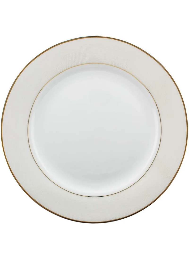 شالو طبق حلويات مسطح من البورسلين والبلاتين، أبيض، 20 سم