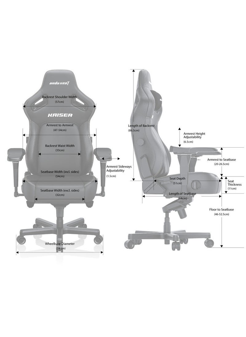 AndaSeat Kaiser 4 Series, XL, Premium PVC Leather, Cloudy White | AD12YDDC-XLL-20-W-PV/C