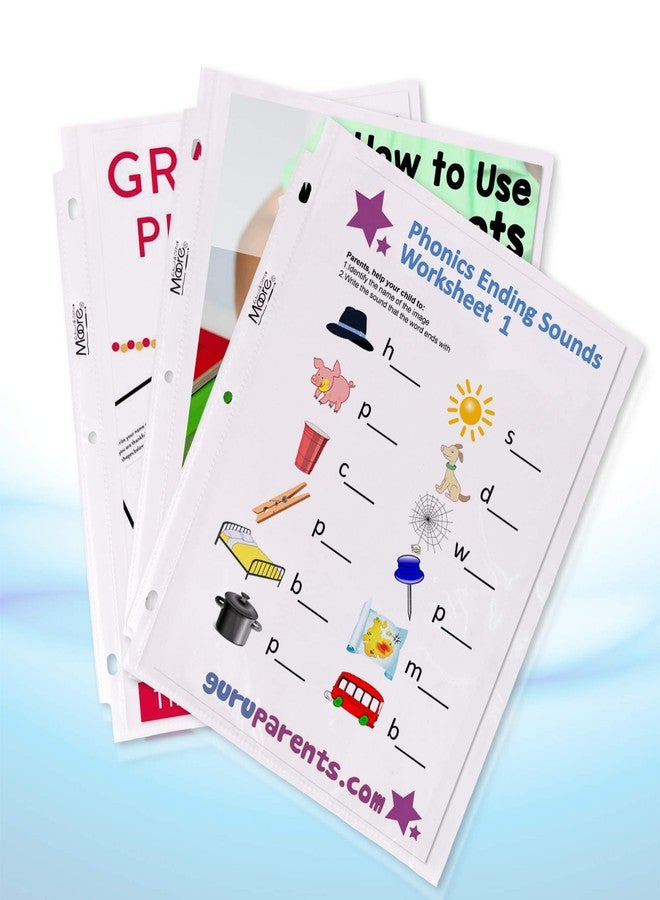 Playmags Moore 100 Sheet Protectors, Holds 8.5 x 11 inch Sheets, Clear, Reinforced, Fit Standard 3 Ring Binders, Acid-Free, Archival Safe for Documents and Photos (100 Sheets) - Image 2