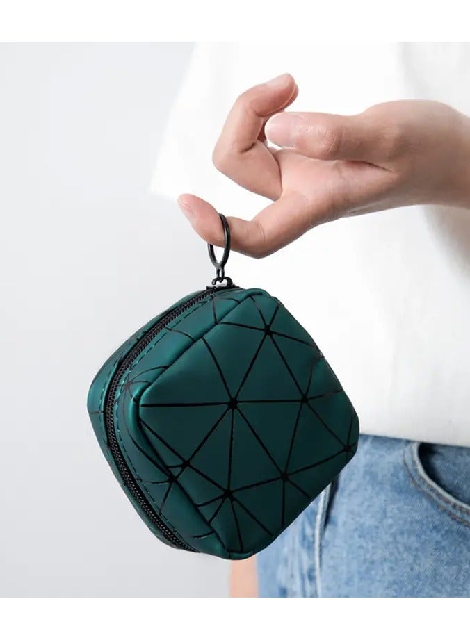 ORiTi حقيبة صغيرة من أحمر الشفاه من مادة البولي يوريثين بسحاب، حقيبة عملات معدنية للسفر، حقيبة تخزين فوط صحية، حقيبة أدوات الزينة للسفر، محفظة عملات معدنية، منظم مستحضرات التجميل - Image 3