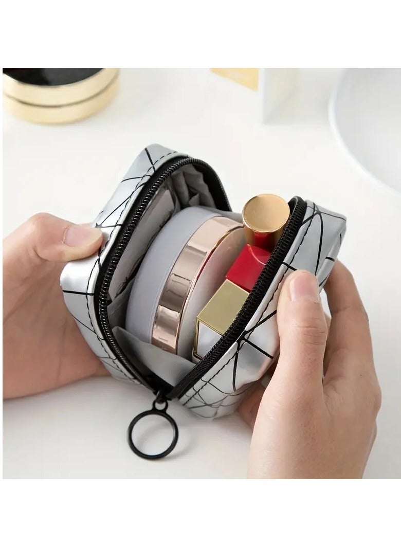 ORiTi حقيبة صغيرة من أحمر الشفاه من مادة البولي يوريثين بسحاب، حقيبة عملات معدنية للسفر، حقيبة تخزين فوط صحية، حقيبة أدوات الزينة للسفر، محفظة عملات معدنية، منظم مستحضرات التجميل - Image 5