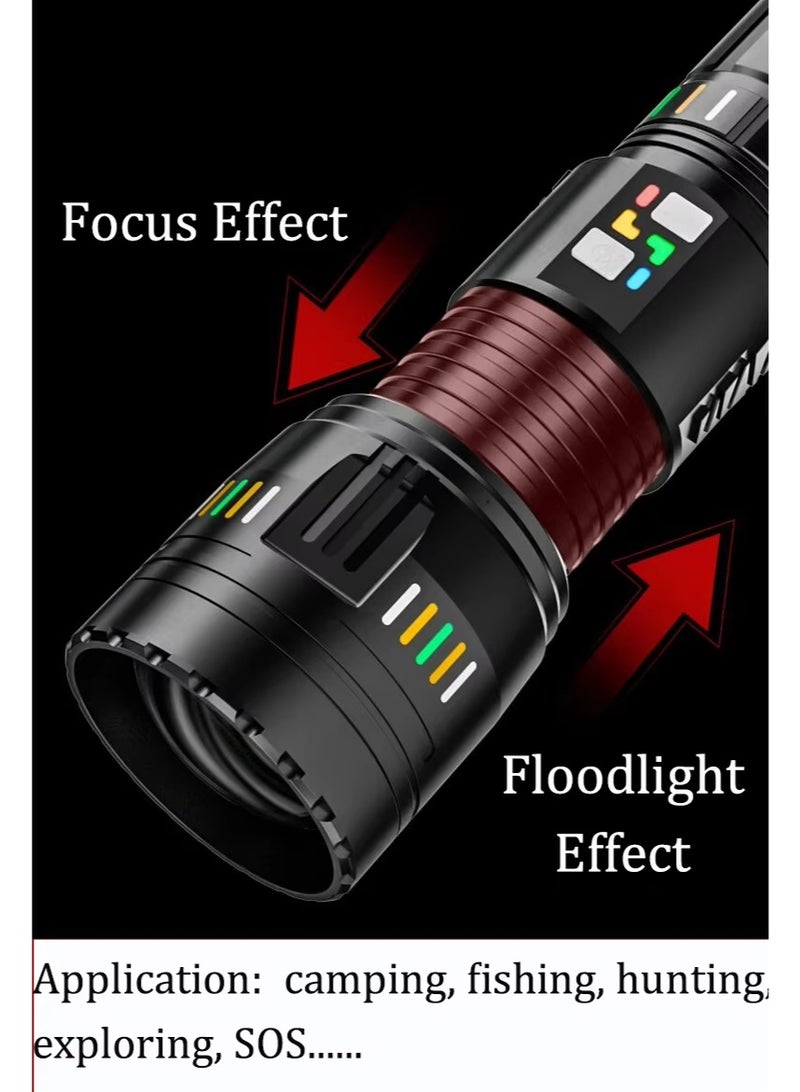 Super Bright Zoomable Flashlight LED Flashlight for Searching Camping Emergency Hiking Hunting Rechargeable Torch - Image 3