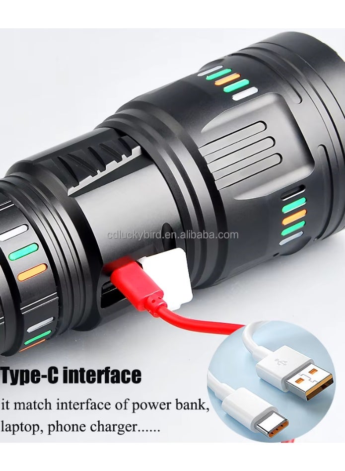 Super Bright Zoomable Flashlight LED Flashlight for Searching Camping Emergency Hiking Hunting Rechargeable Torch - Image 4