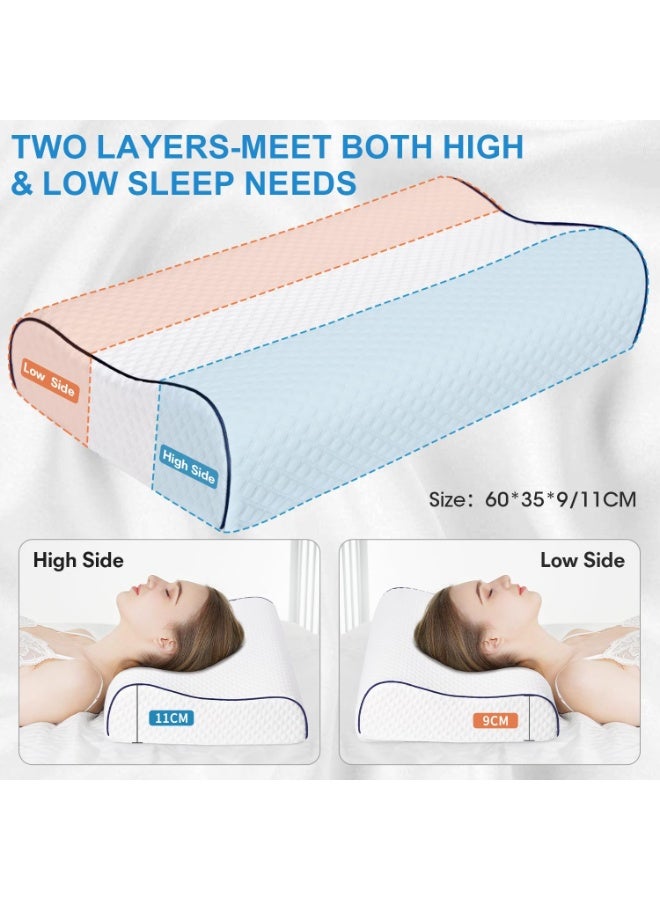 Standard Memory Foam Pillow - Soft & Supportive Bed Pillow - Ergonomic Design for Side, Back, and Stomach Sleepers - Image 2