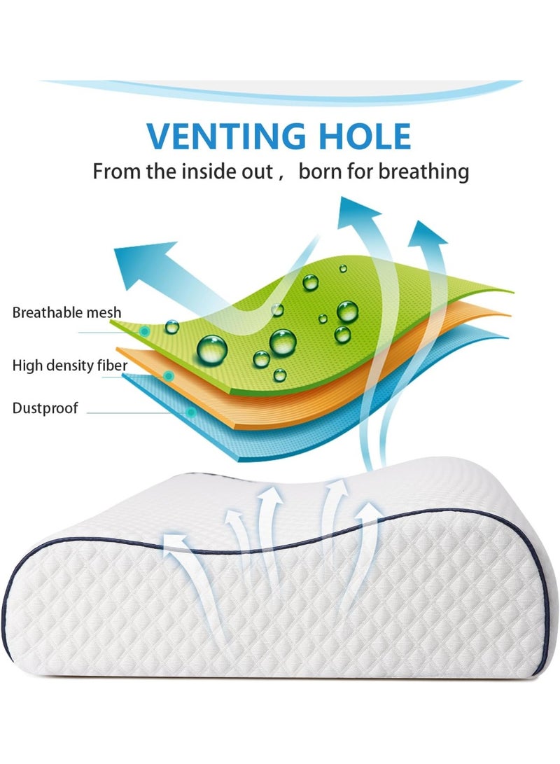 Standard Memory Foam Pillow - Soft & Supportive Bed Pillow - Ergonomic Design for Side, Back, and Stomach Sleepers - Image 3