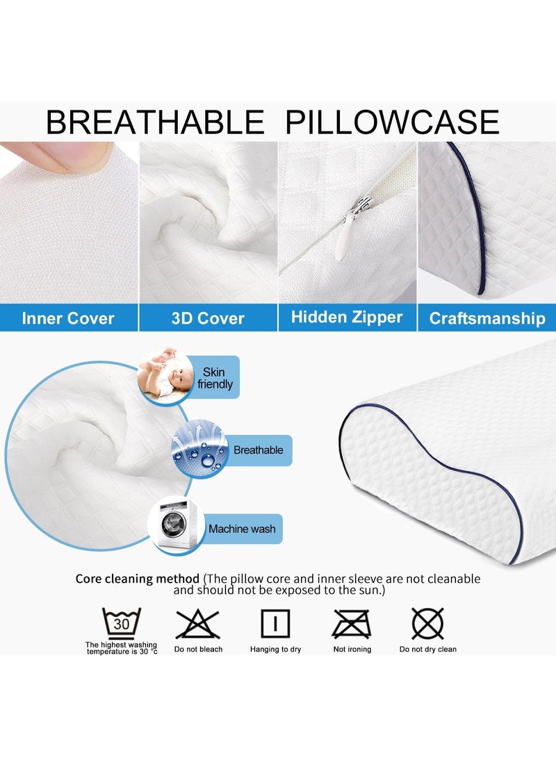 Standard Memory Foam Pillow - Soft & Supportive Bed Pillow - Ergonomic Design for Side, Back, and Stomach Sleepers - Image 5