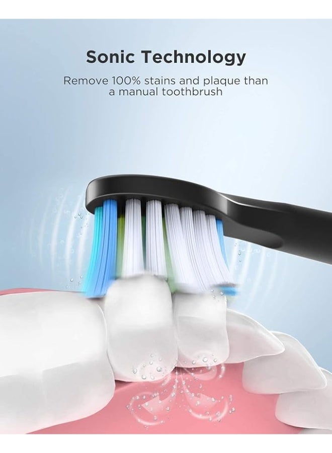Fairywill E11 Sonic Electric Toothbrush, 40,000 VPM Rechargeable Electric Toothbrush with 8 Dupont Brush Heads, 2-Min Smart Timer, USB Rechargeable, IPX7 Waterproof, 30+ Day Battery, Travel-Friendly - Image 2