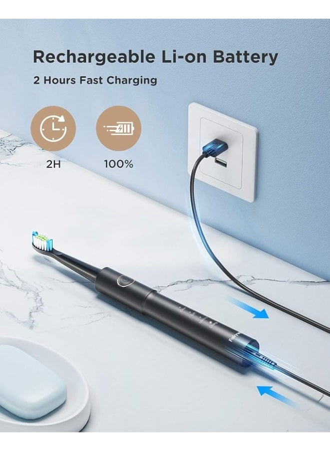 Fairywill E11 Sonic Electric Toothbrush, 40,000 VPM Rechargeable Electric Toothbrush with 8 Dupont Brush Heads, 2-Min Smart Timer, USB Rechargeable, IPX7 Waterproof, 30+ Day Battery, Travel-Friendly - Image 5
