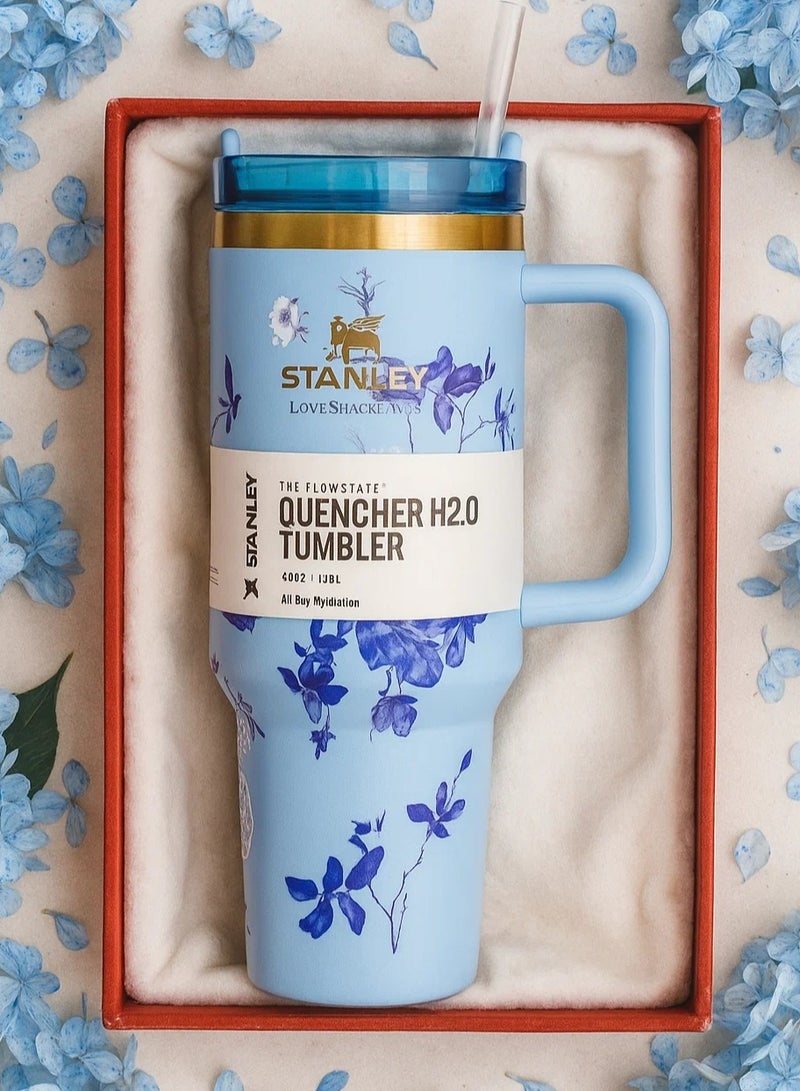 ستانلي كوب ستانلي أوريجينال فلوستات كوينشر H2.0 معزول بالفراغ من الفولاذ المقاوم للصدأ مع غطاء وقش للمياه أو الشاي المثلج وعصير القهوة والعصائر وما إلى ذلك، 1.18 لتر - Image 1