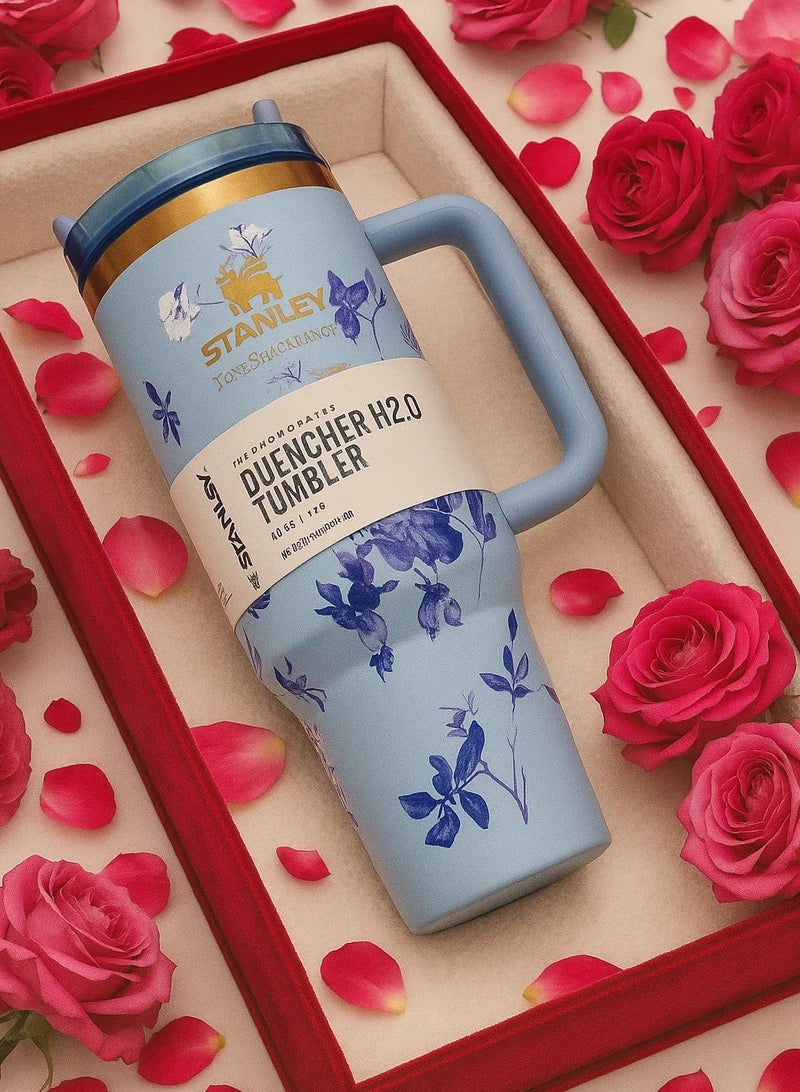 ستانلي كوب ستانلي أوريجينال فلوستات كوينشر H2.0 معزول بالفراغ من الفولاذ المقاوم للصدأ مع غطاء وقش للمياه أو الشاي المثلج وعصير القهوة والعصائر وما إلى ذلك، 1.18 لتر - Image 2