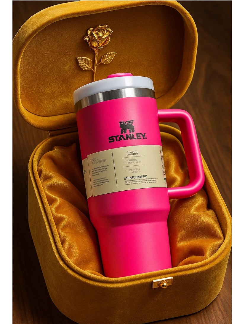 Stanley Original Flowstate Quencher H2.0 Vacuum Insulated Stainless Steel Mug with Lid and Straw for Water or Iced Tea Coffee Juice Smoothie Etc 1.18 Liter - Image 1