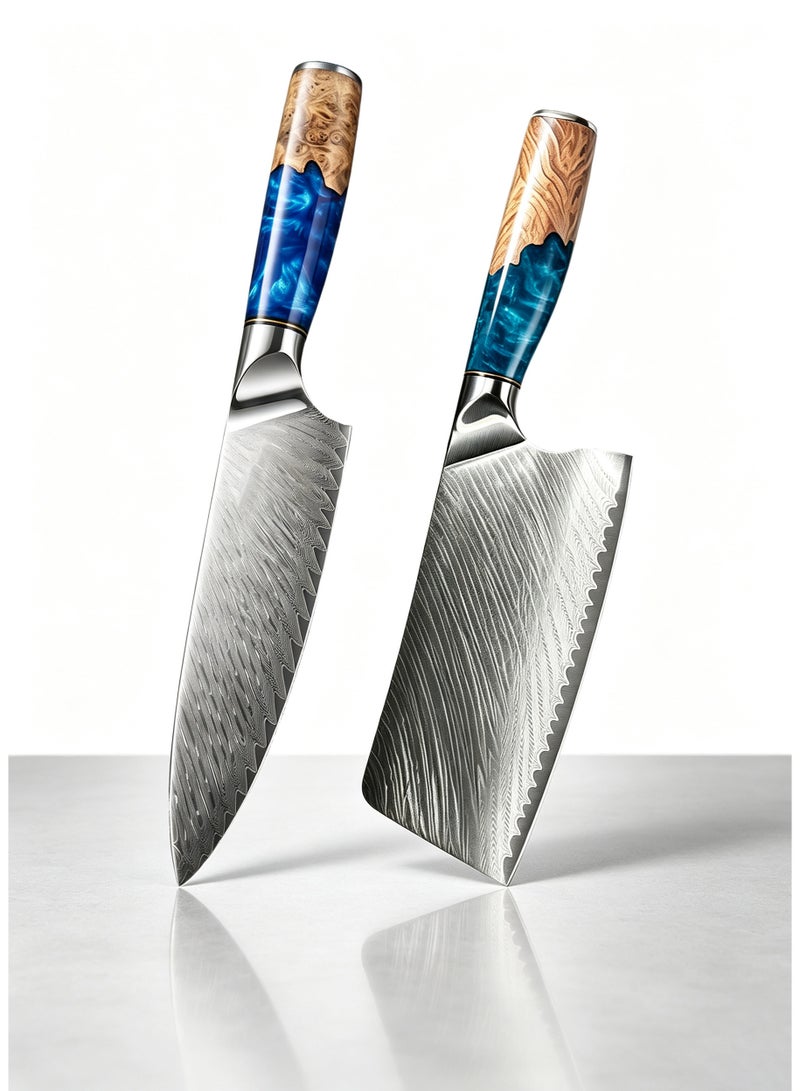 SSGP Damascus 2-Piece Chef Knife Set - Image 1