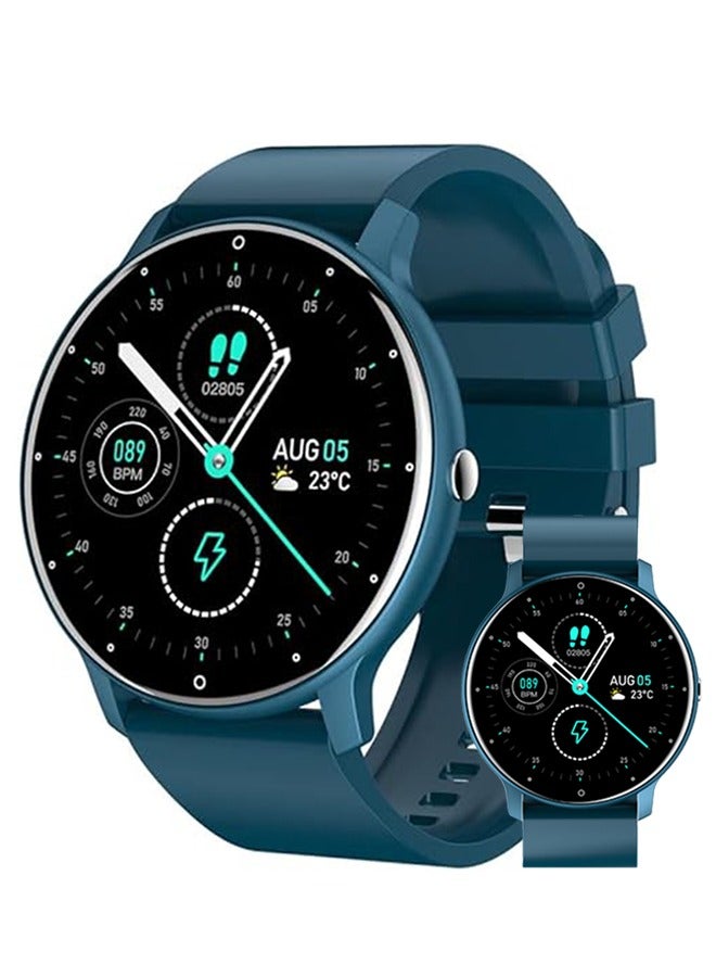 RollsTimi  Smart Watch for Women Men,Fitness Tracker with Heart Rate Sleep Monitor IP67 Waterproof 1.28" Full Touch Screen Fashion Sports Watch for Android IOS,Blue - Image 1