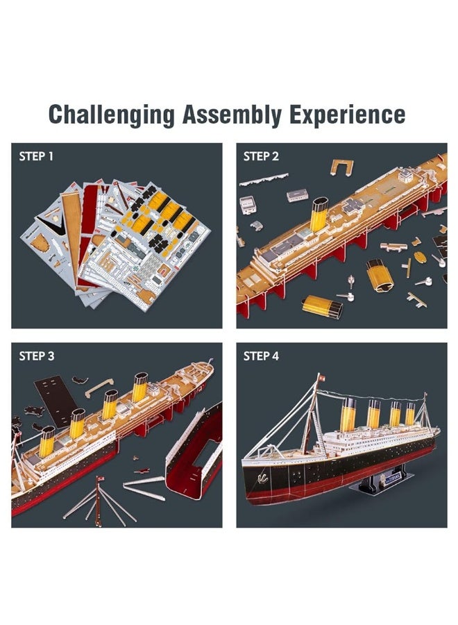 CubicFun 3D Puzzles for Adults - LED Titanic 35'' Large Ship - New Home Desk Decor - House Warming, Wedding, Anniversary, Valentines Day Teacher Gifts for Him Her - Image 5