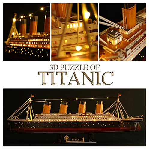 CubicFun 3D Puzzles for Adults LED Titanic 35 Large Ship New Home Desk Decor House Warming Wedding Anniversary Valentines Day Gifts for Him Her Teacher Long Distance Relationship Gifts - Image 5