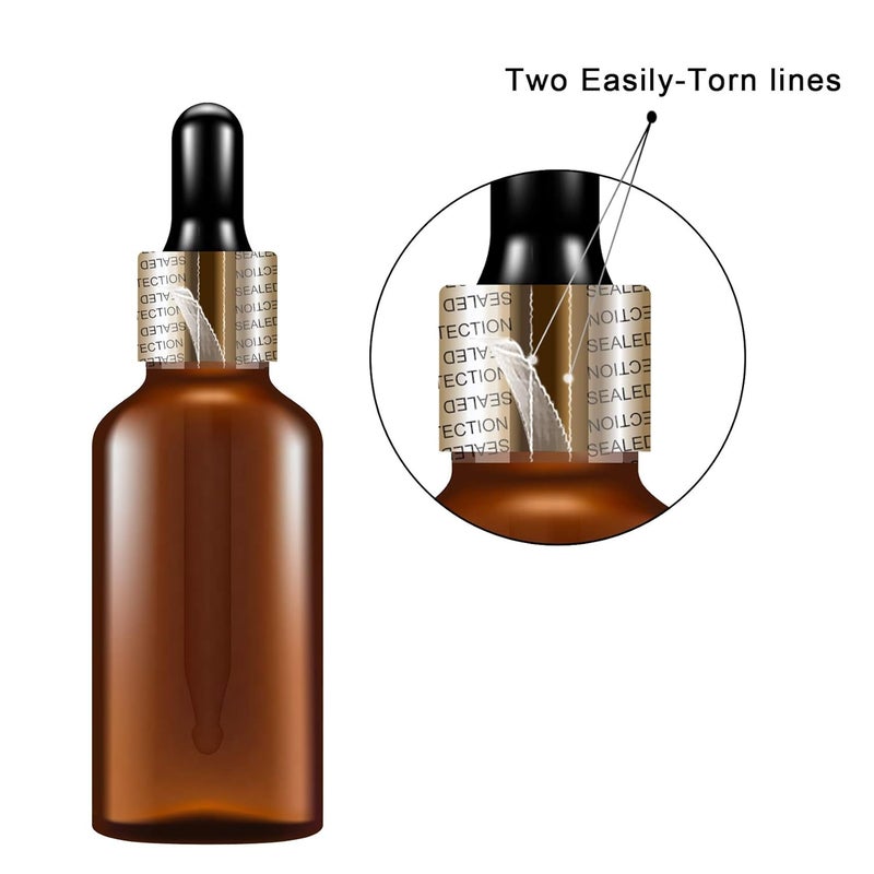 Morepack Shrink Bands,45x23mm 200Pcs Printed Perforated Heat Shrink Wrap Sealer for 1oz Glass Bottle Cap Fits 3/4" to 1" Diameter - Image 4