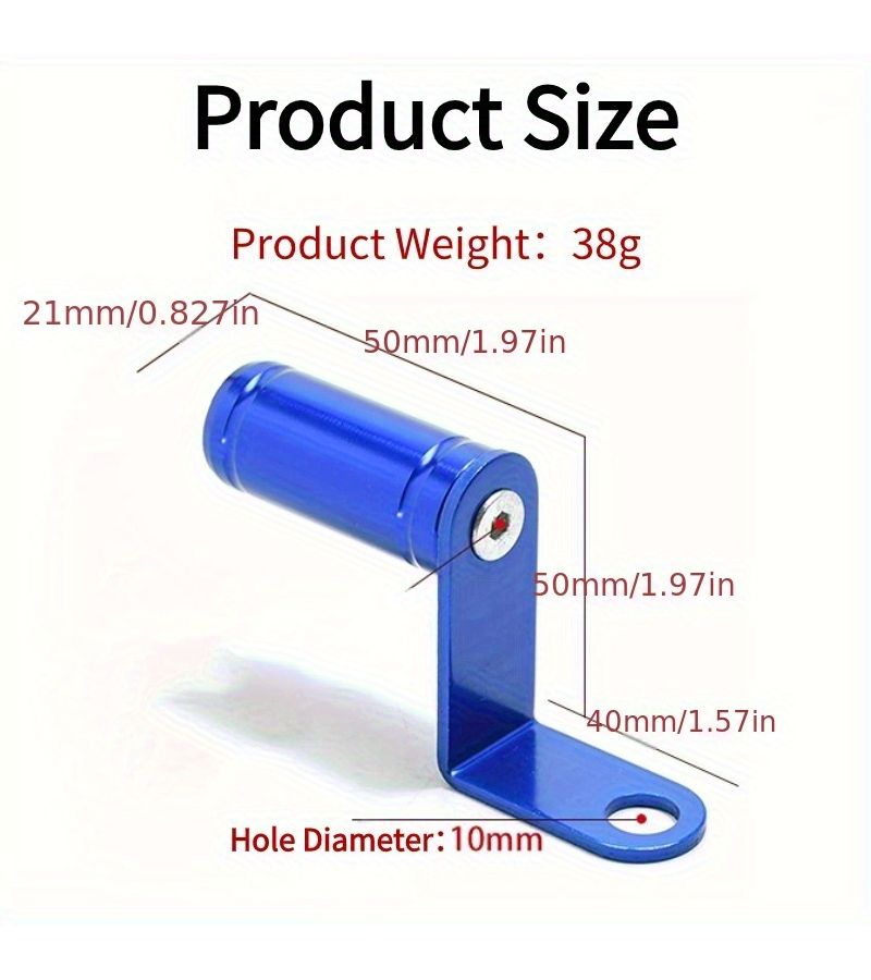 Silvery Aluminum Alloy Rearview Mirror Extension Bracket for Electric Vehicles Motorcycles Scooters - Image 2