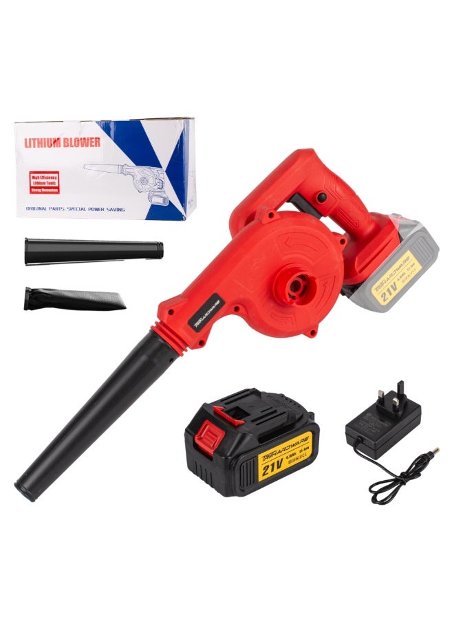 TriThardware 21V Cordless Mini Electric Blower Kit, High Wind Speed for Cleaning Workshop,Garage,Inflating Air Mattress,Leaf Blower for Small Patio Areas, Included 1pcs Battery and Charger - Image 1