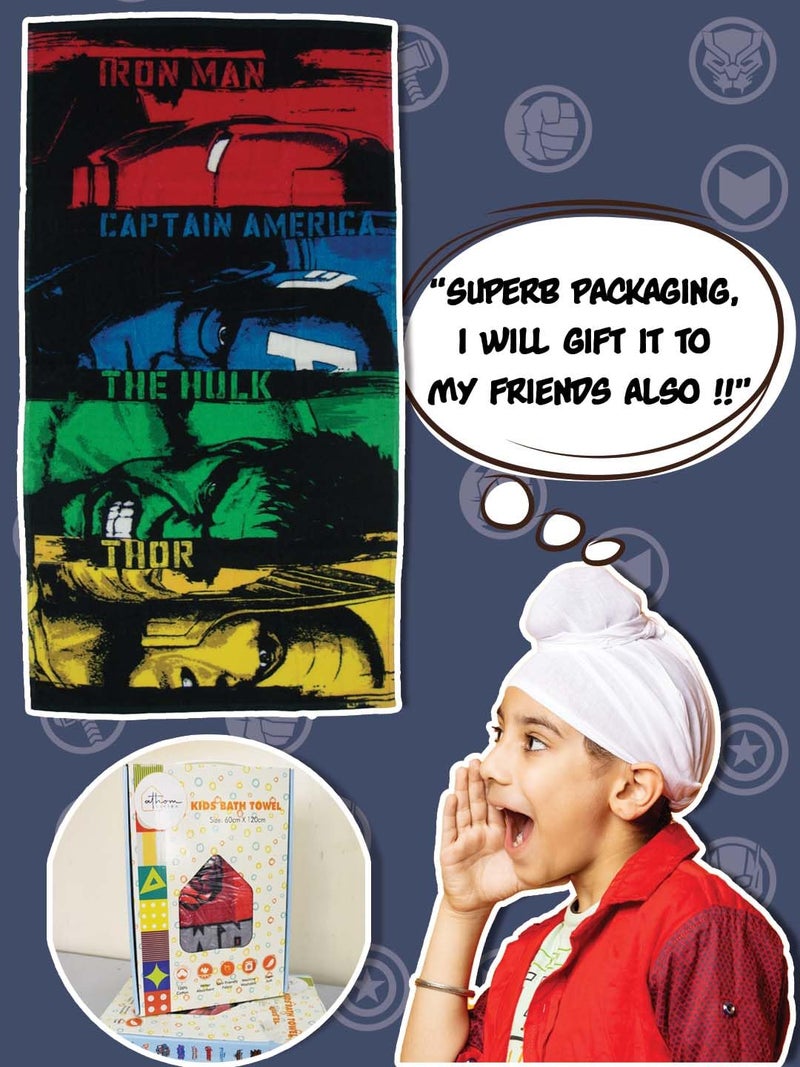 Athom Living Campatible with Marvel Avengers Kids Bath Towel 350 GSM 60x120 cm - Image 4
