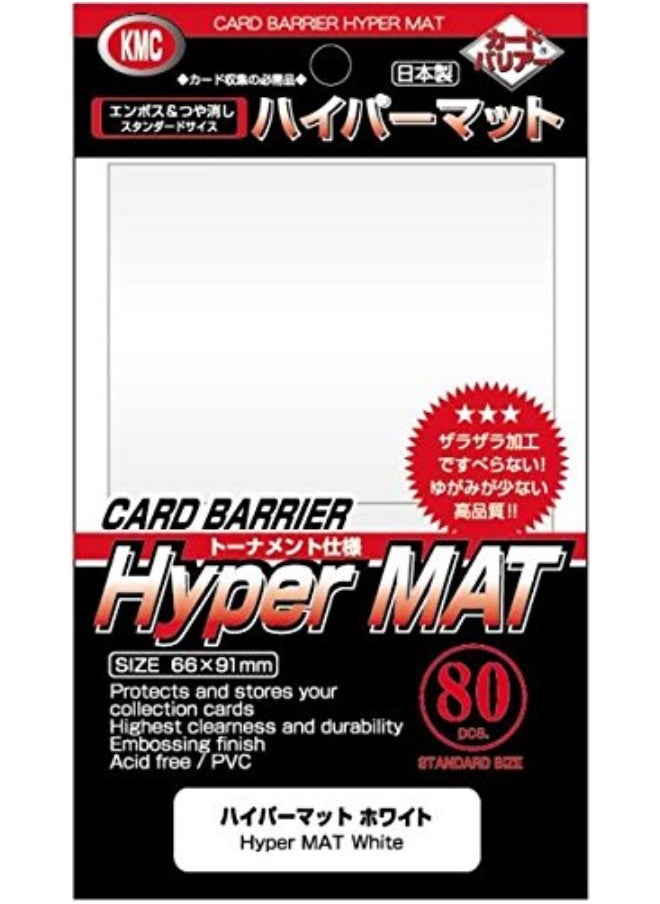 KMC - KMC Full Size Hyper Matte Sleeves 80Pack White Standard Size Fits MtG Weiss Pokemon - Image 1
