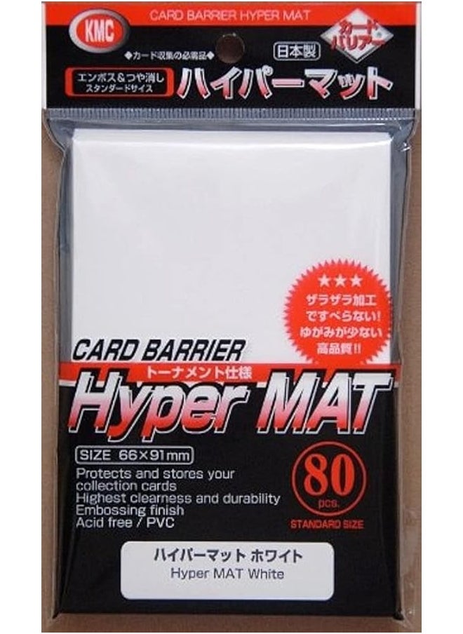 KMC - KMC Full Size Hyper Matte Sleeves 80Pack White Standard Size Fits MtG Weiss Pokemon - Image 1
