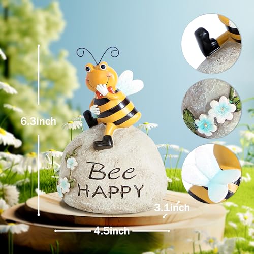 Smadeer Garden Decor Bee Outdoor Statues Sculpture Bumblebee Figurine for Patio Lawn Porch Yard Backyard Honey Bees for Insect Lovers Gifts Garden Ornaments for Home Decor Spring Summer - Image 3