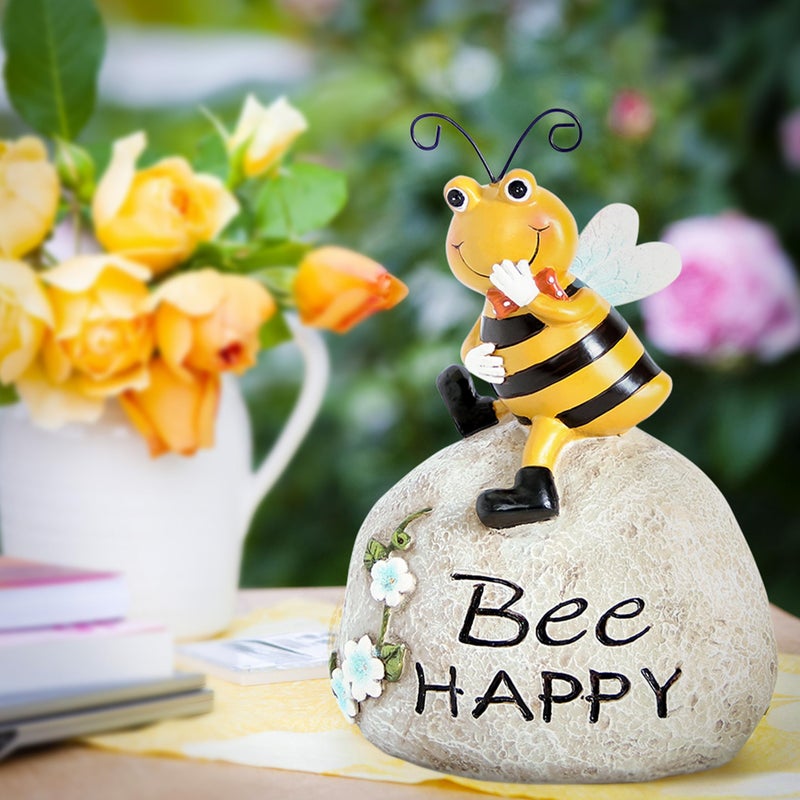 Smadeer Garden Decor Bee Outdoor Statues Sculpture Bumblebee Figurine for Patio Lawn Porch Yard Backyard Honey Bees for Insect Lovers Gifts Garden Ornaments for Home Decor Spring Summer - Image 2