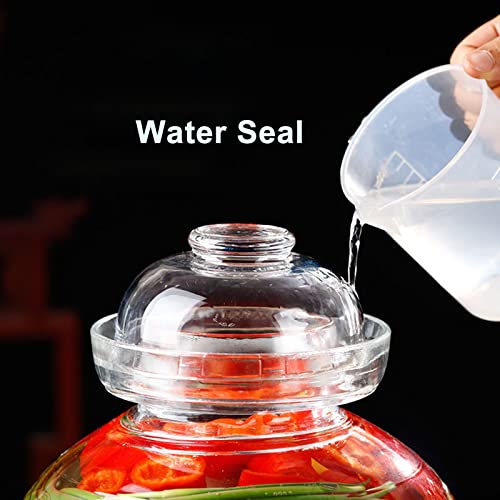 Haeljard 1.5L Glass Jar with Lid Fermentation Jar, Traditional Fermenting Kit Crock with Water Seal Airlock Lid, Pickle Jar for Pickles Kimchi, Sauerkraut, Wine Brewing Kombucha - Image 3