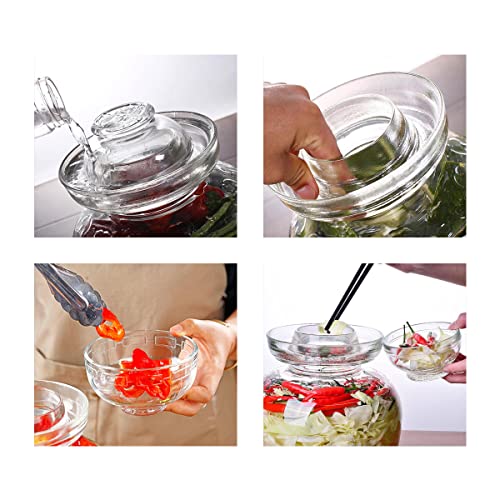 Haeljard 1.5L Glass Jar with Lid Fermentation Jar, Traditional Fermenting Kit Crock with Water Seal Airlock Lid, Pickle Jar for Pickles Kimchi, Sauerkraut, Wine Brewing Kombucha - Image 4
