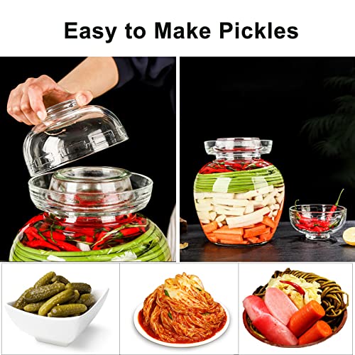 Haeljard 1.5L Glass Jar with Lid Fermentation Jar, Traditional Fermenting Kit Crock with Water Seal Airlock Lid, Pickle Jar for Pickles Kimchi, Sauerkraut, Wine Brewing Kombucha - Image 2